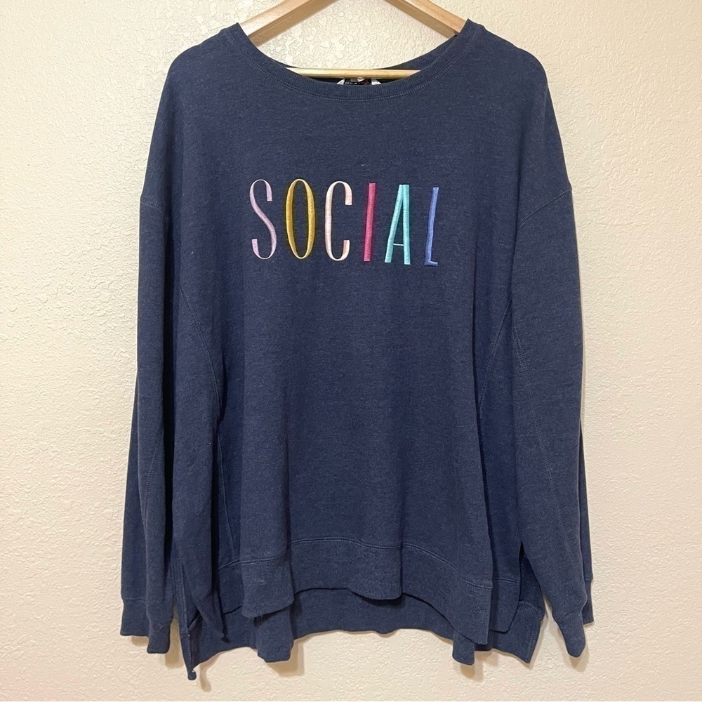 Wildfox “Social” Long Sleeve Pullover Size XXL Women